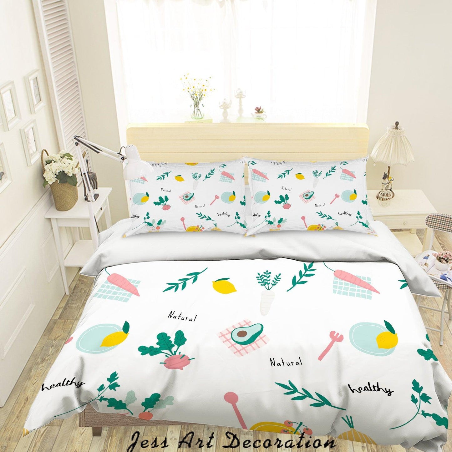 3D Avocado Orange Quilt Cover Set Bedding Set Pillowcases 1