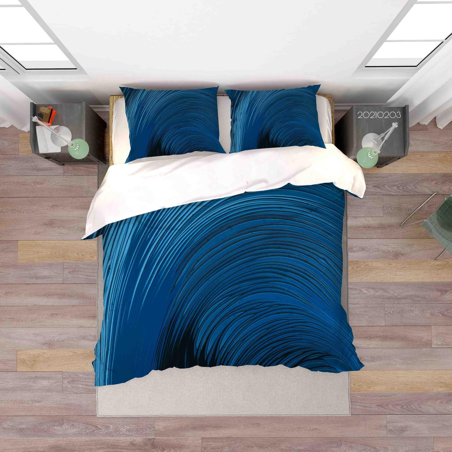 3D Abstract Blue Marble Quilt Cover Set Bedding Set Duvet Cover Pillowcases 55