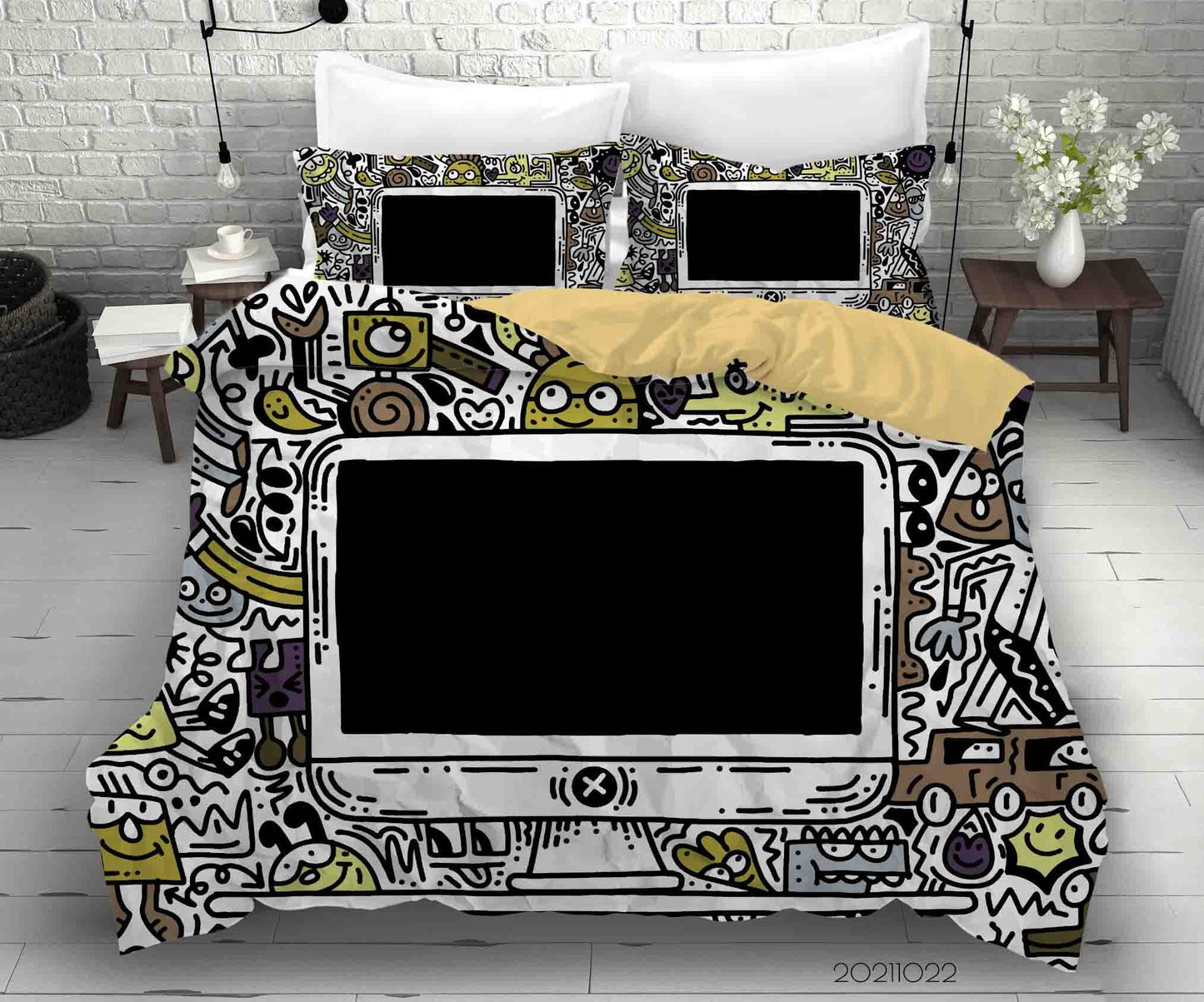 3D Abstract Art Graffiti Quilt Cover Set Bedding Set Duvet Cover Pillowcases 5