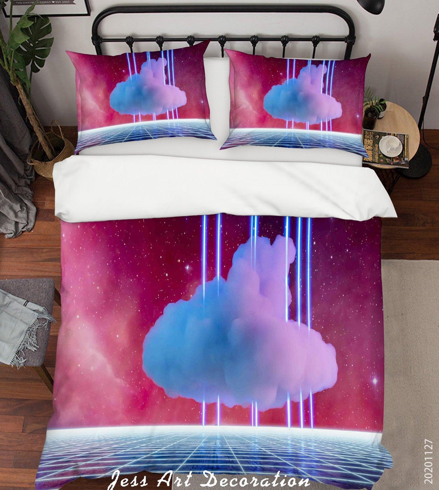 3D Abstract Digital Space Cloud Quilt Cover Set Bedding Set Duvet Cover Pillowcases LXL