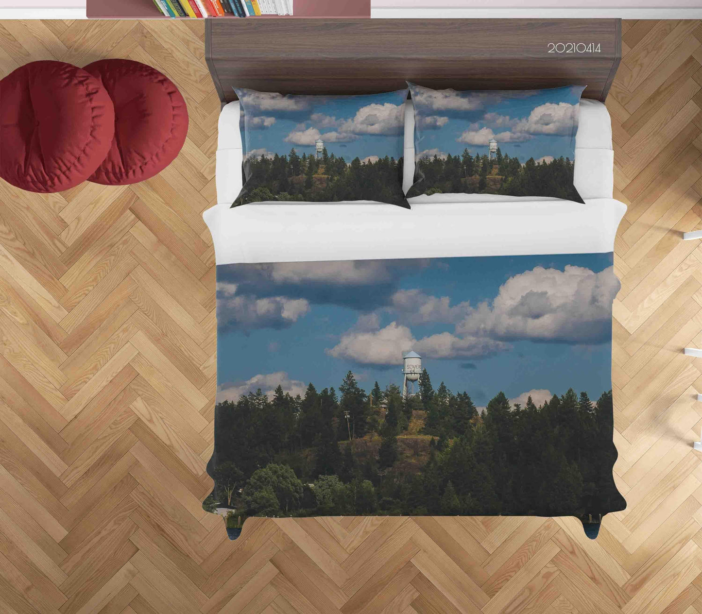 3D Blue Sky White Cloud Forest Quilt Cover Set Bedding Set Duvet Cover Pillowcases 17