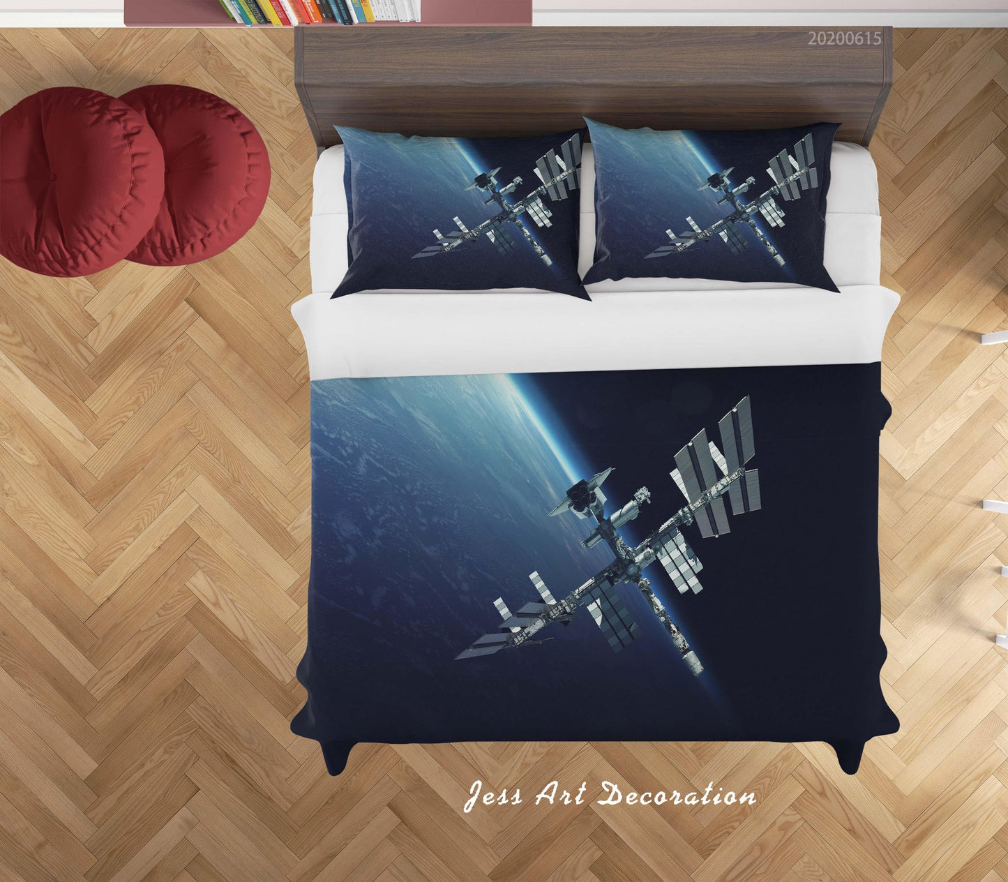 3D Blue Satellite Universe Quilt Cover Set Bedding Set Duvet Cover Pillowcases SF116