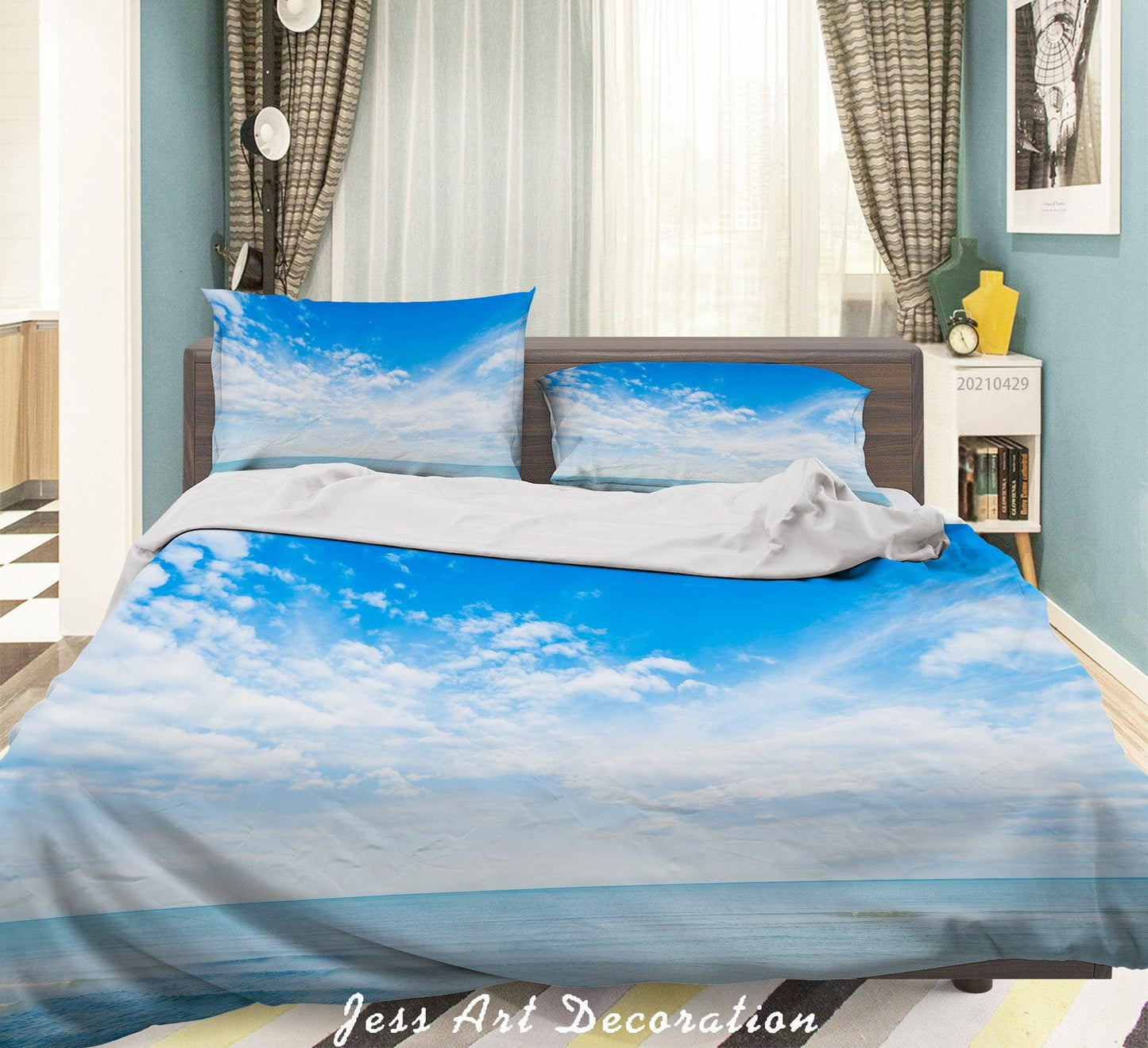 3D Blue Sky White Cloud Quilt Cover Set Bedding Set Duvet Cover Pillowcases 37