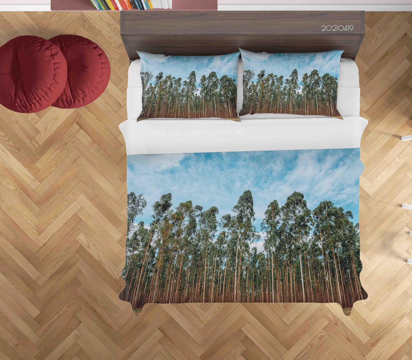 3D Blue Sky Green Forest Landscape Quilt Cover Set Bedding Set Duvet Cover Pillowcases 220