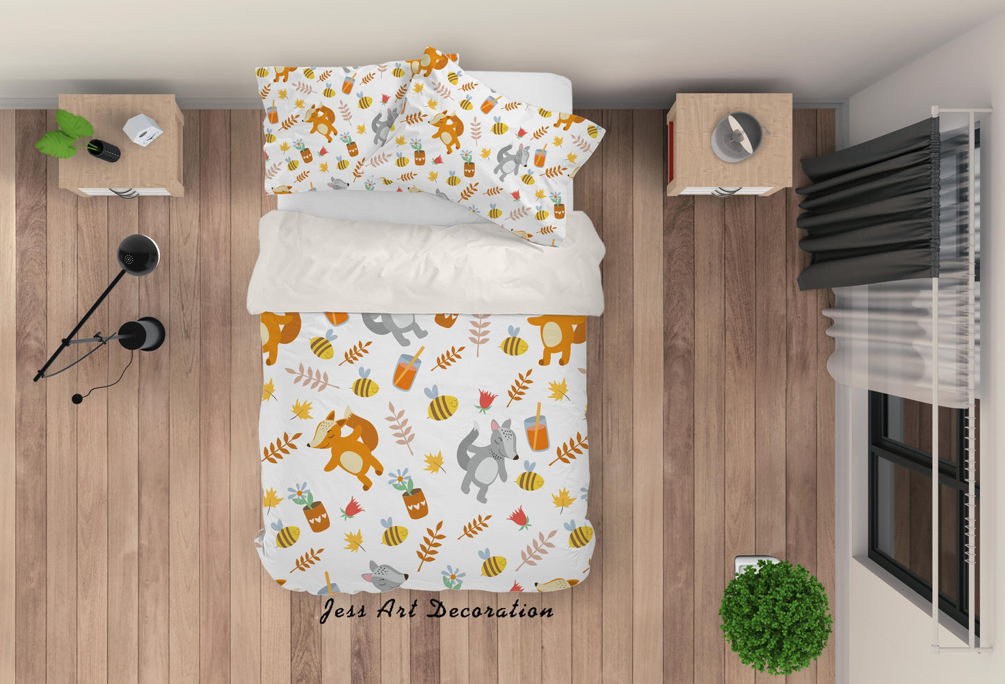3D Cartoon Animal Quilt Cover Set Bedding Set Pillowcases 53