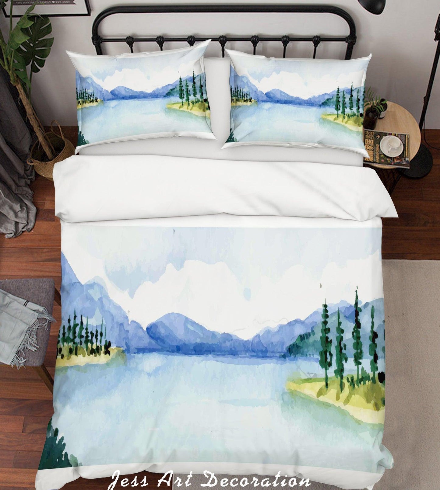 3D Cartoon Mountain Lake Quilt Cover Set Bedding Set Pillowcases 14
