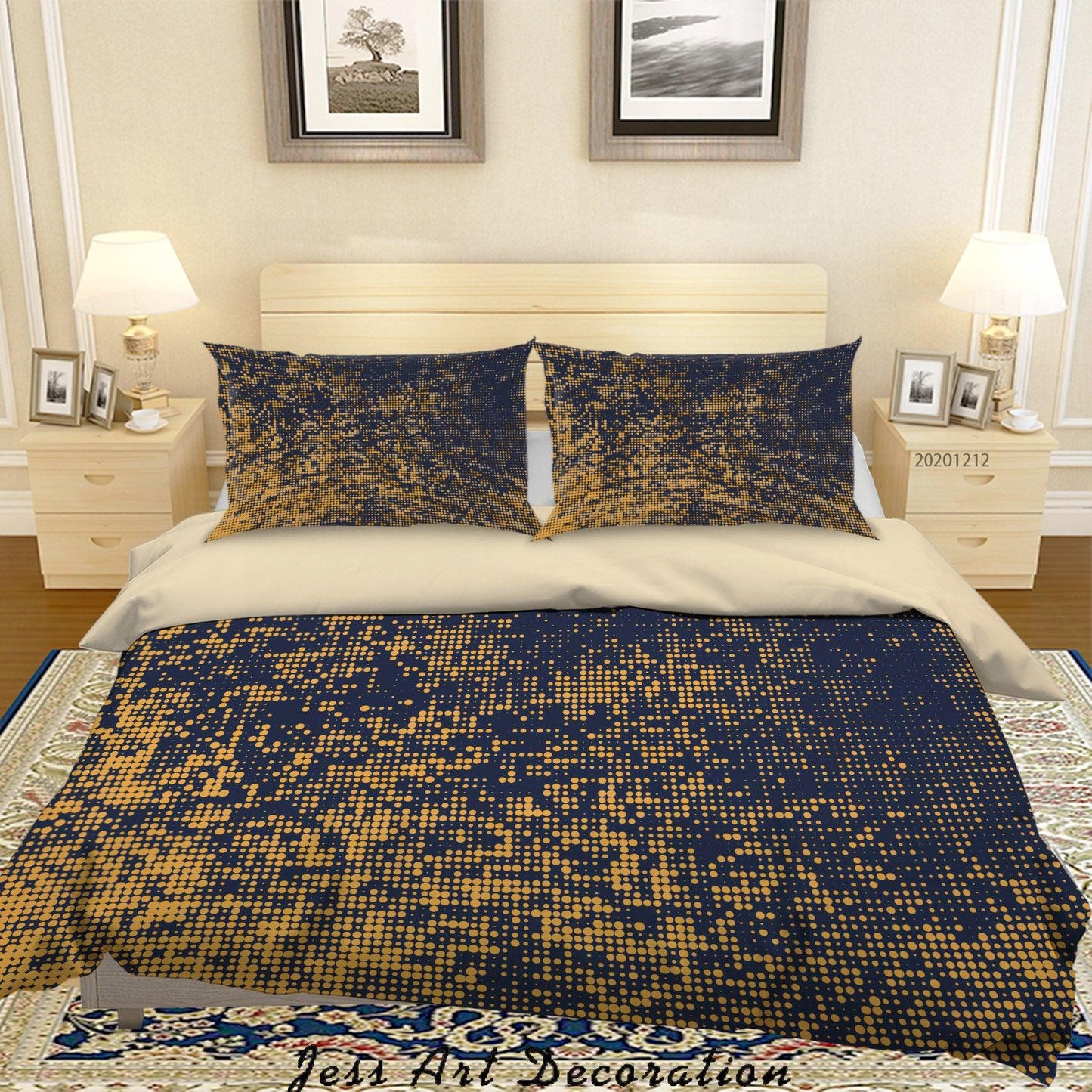 3D Abstract Golden Dark Quilt Cover Set Bedding Set Duvet Cover Pillowcases LXL