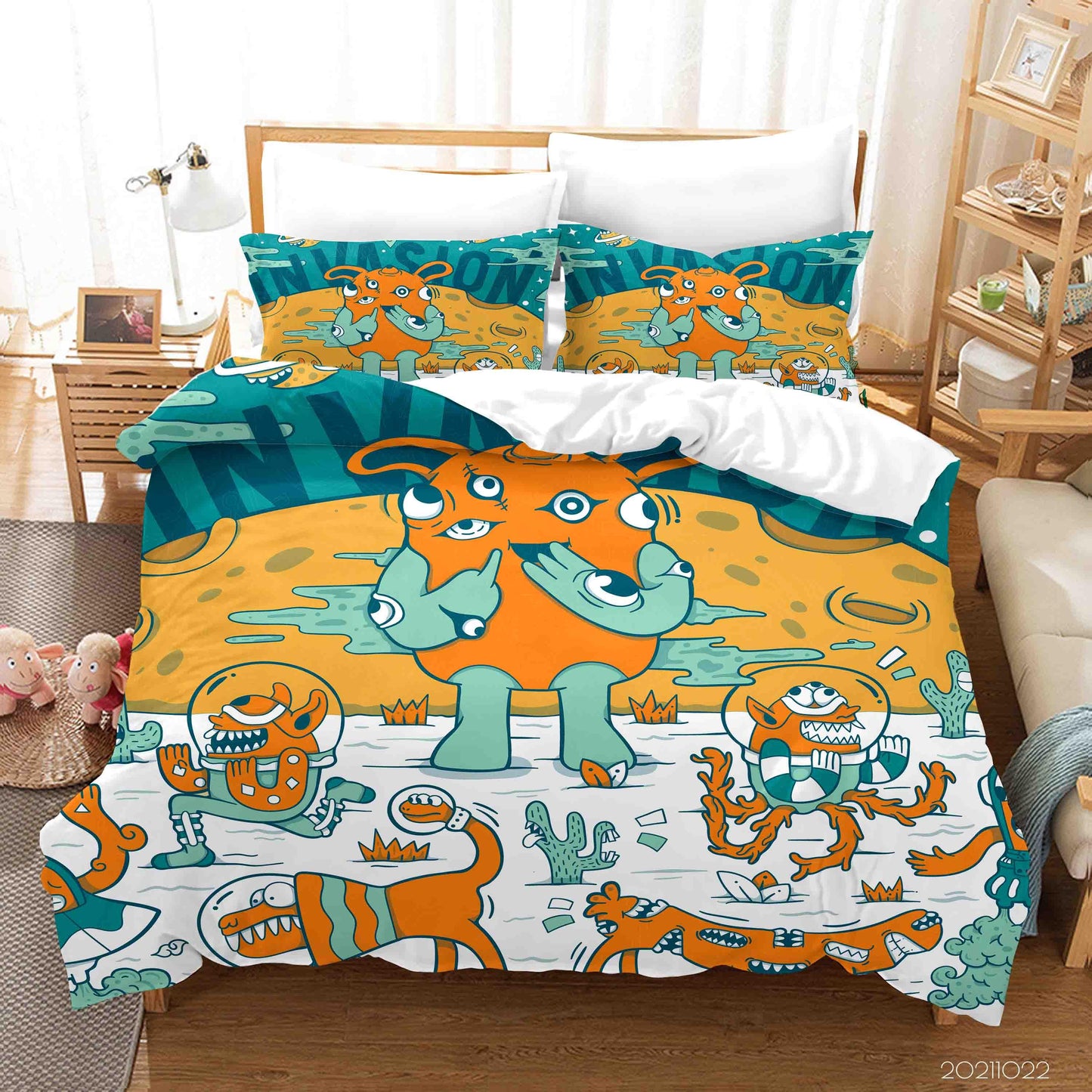 3D Abstract Artistic Monster Graffiti Quilt Cover Set Bedding Set Duvet Cover Pillowcases 82
