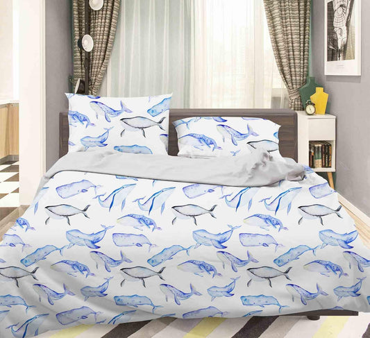 3D Blue Dink Quilt Cover Set Bedding Set Pillowcases 149