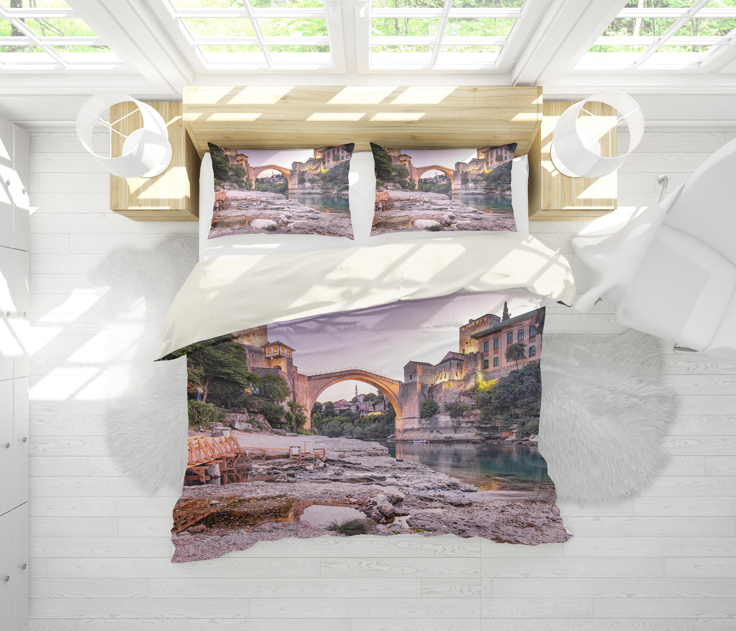 3D Bridge Landscape Quilt Cover Set Bedding Set Pillowcases 125