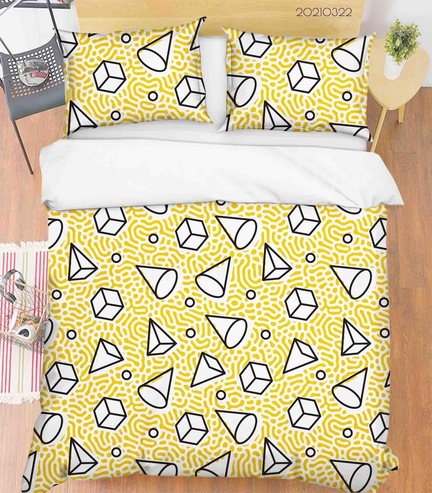 3D Abstract Geometric Pattern Quilt Cover Set Bedding Set Duvet Cover Pillowcases 112