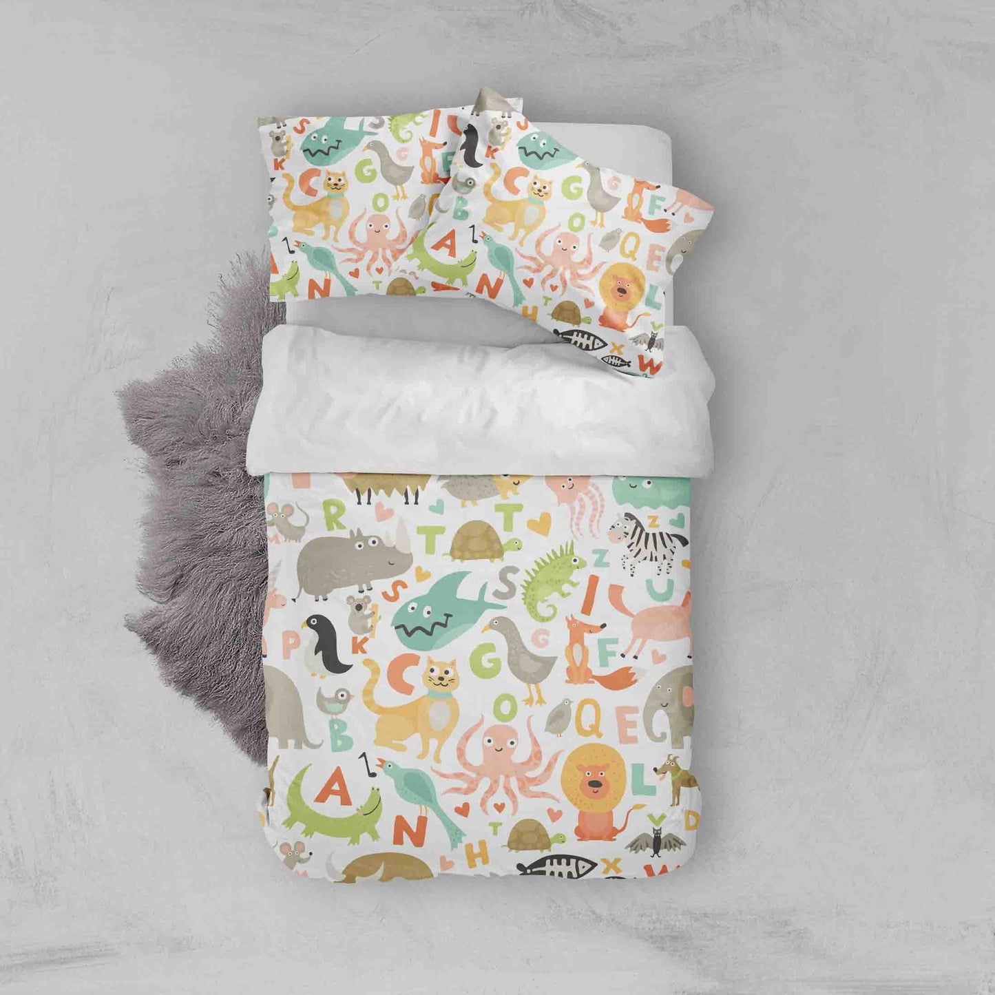 3D Cartoon Colorful Elephant Octopus Animal Quilt Cover Set Bedding Set Duvet Cover Pillowcases LXL