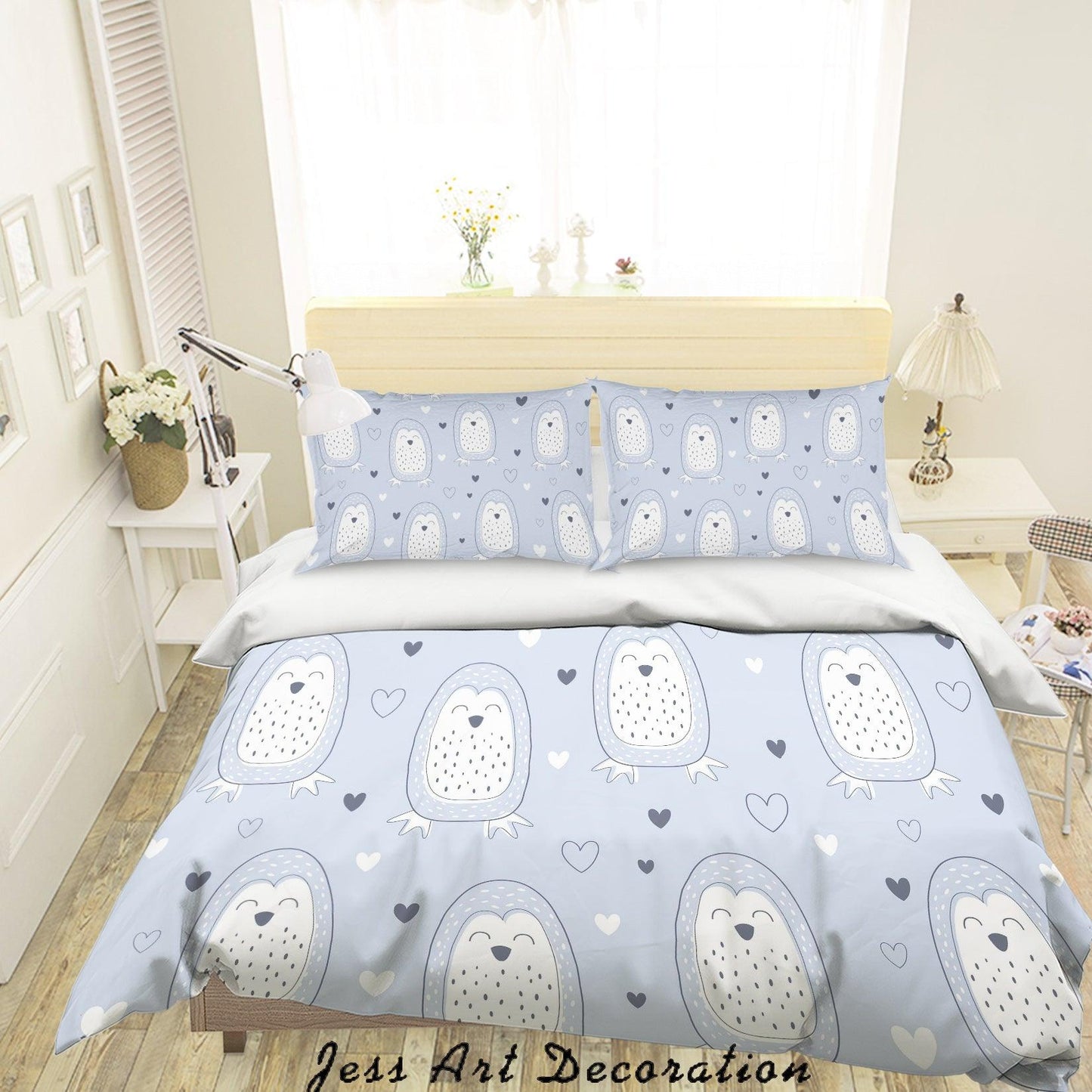 3D Cartoon Penguins Quilt Cover Set Bedding Set Pillowcases 111