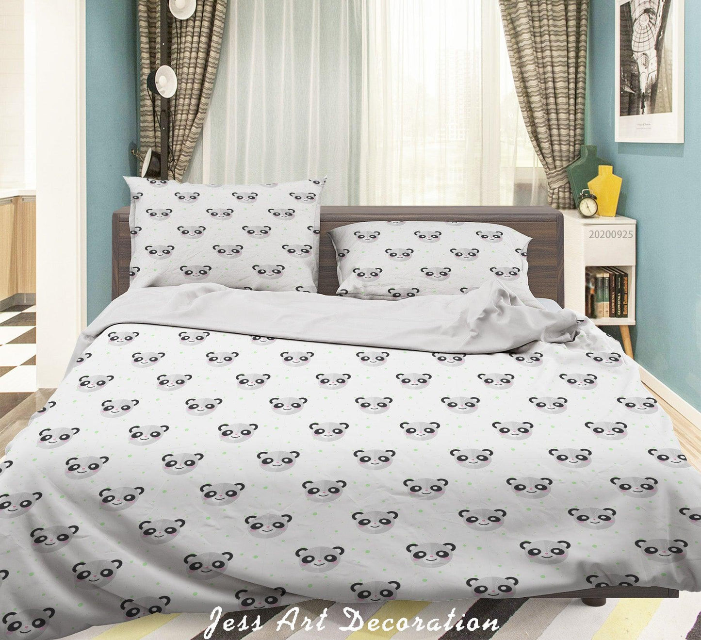 3D Cartoon Animal Panda Pattern Quilt Cover Set Bedding Set Duvet Cover Pillowcases WJ 6432