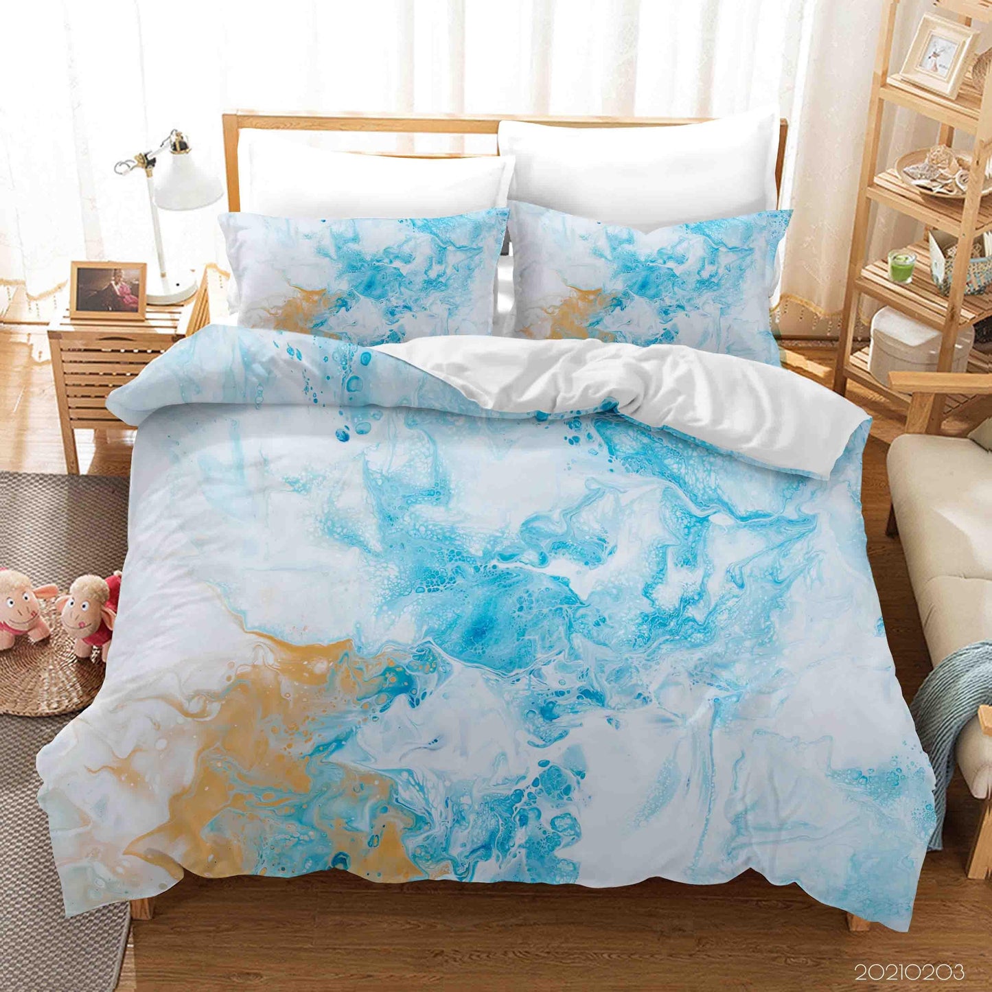 3D Abstract Blue Marble Texture Quilt Cover Set Bedding Set Duvet Cover Pillowcases 97