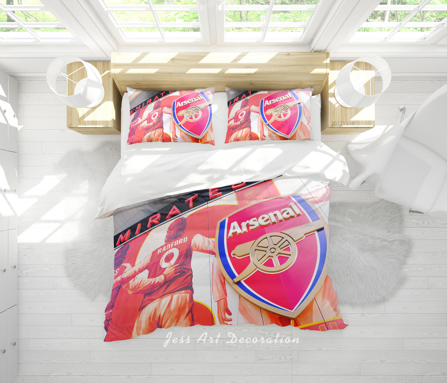 3D Arsenal FC Person Sign Quilt Cover Set Bedding Set Duvet Cover Pillowcase 883
