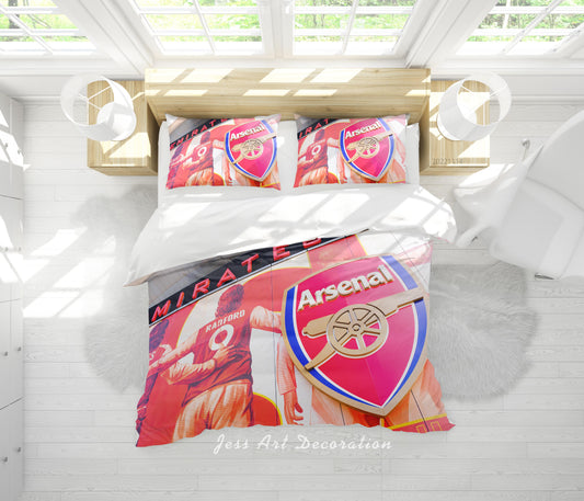 3D Arsenal FC Person Sign Quilt Cover Set Bedding Set Duvet Cover Pillowcase 883