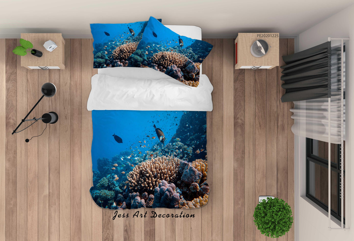 3D Blue Marine Fish Coral Quilt Cover Set Bedding Set Duvet Cover Pillowcases 31