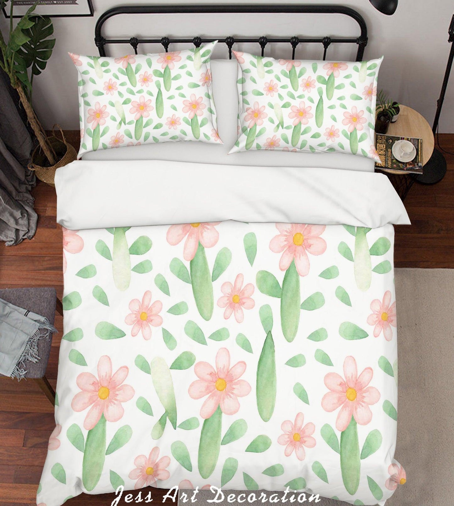 3D Cartoon Floral Leaves Plant Quilt Cover Set Bedding Set Duvet Cover Pillowcases LXL