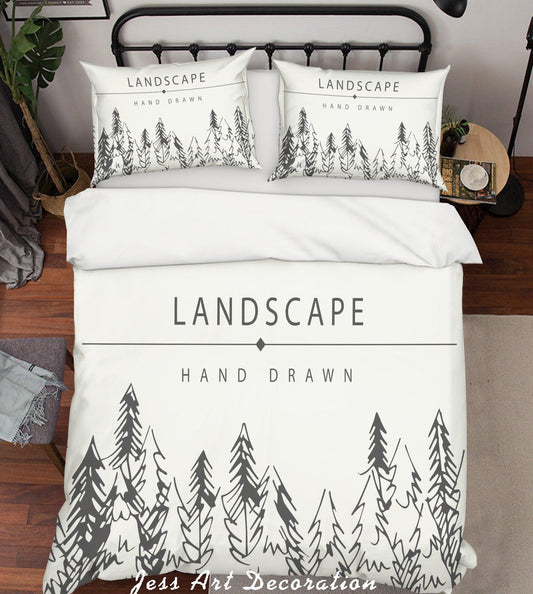 3D Cartoon Plants White Quilt Cover Set Bedding Set Pillowcases 1