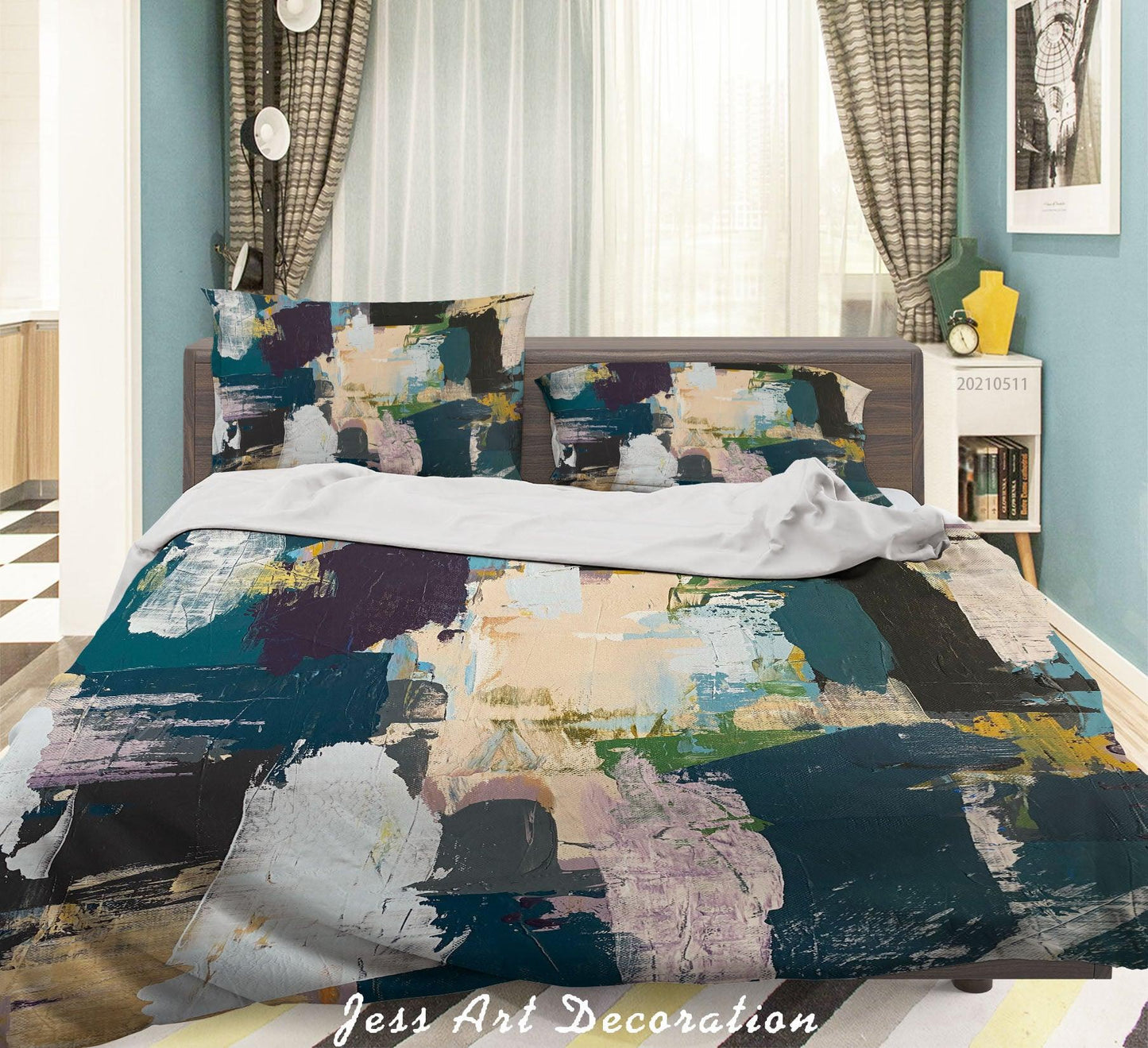3D Abstract Color Graffiti Quilt Cover Set Bedding Set Duvet Cover Pillowcases 16