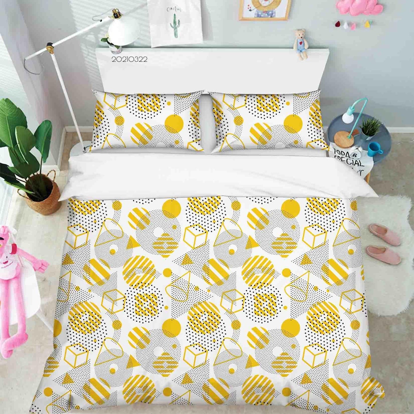 3D Abstract Geometric Pattern Quilt Cover Set Bedding Set Duvet Cover Pillowcases LQH 10