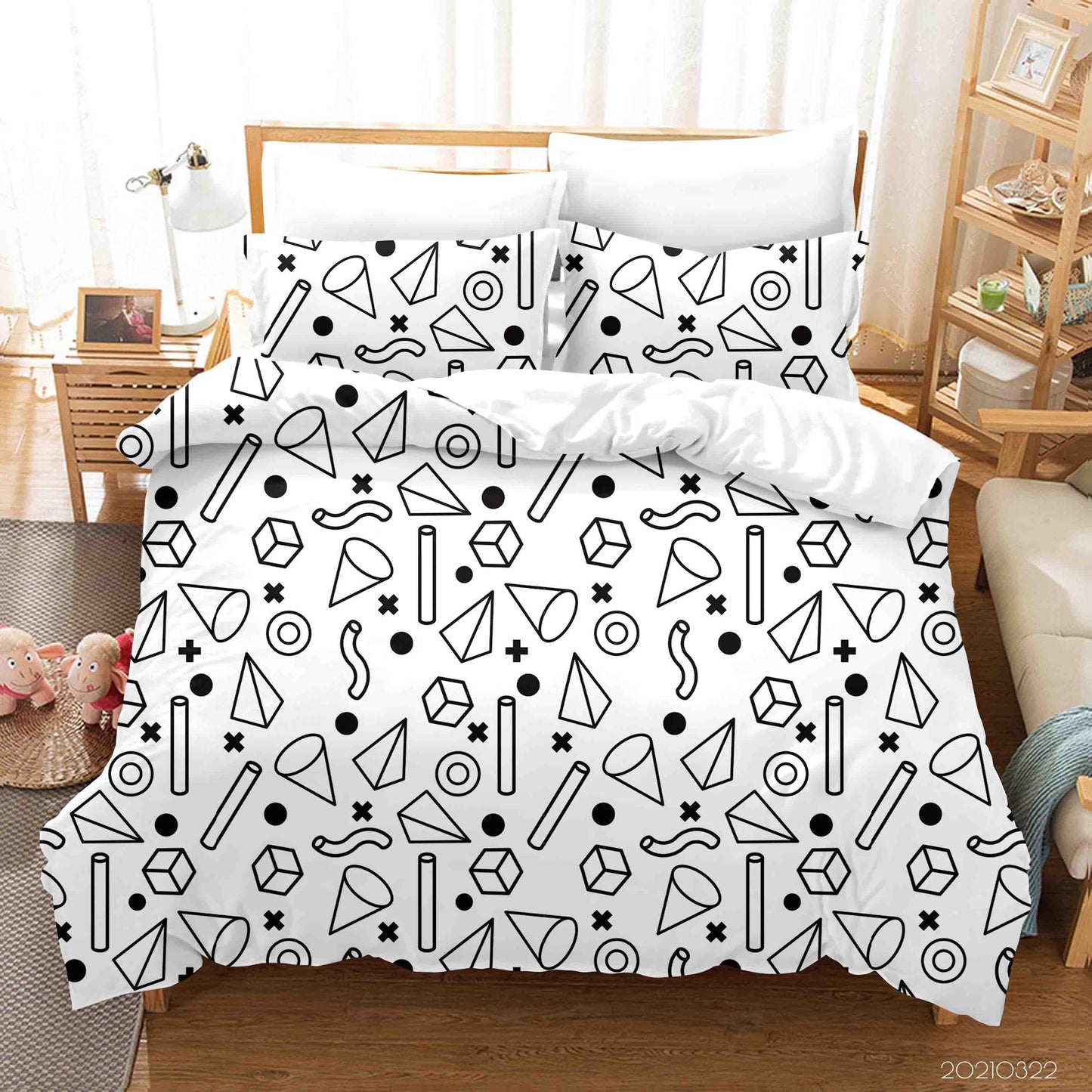 3D Abstract Geometric Pattern Quilt Cover Set Bedding Set Duvet Cover Pillowcases 128