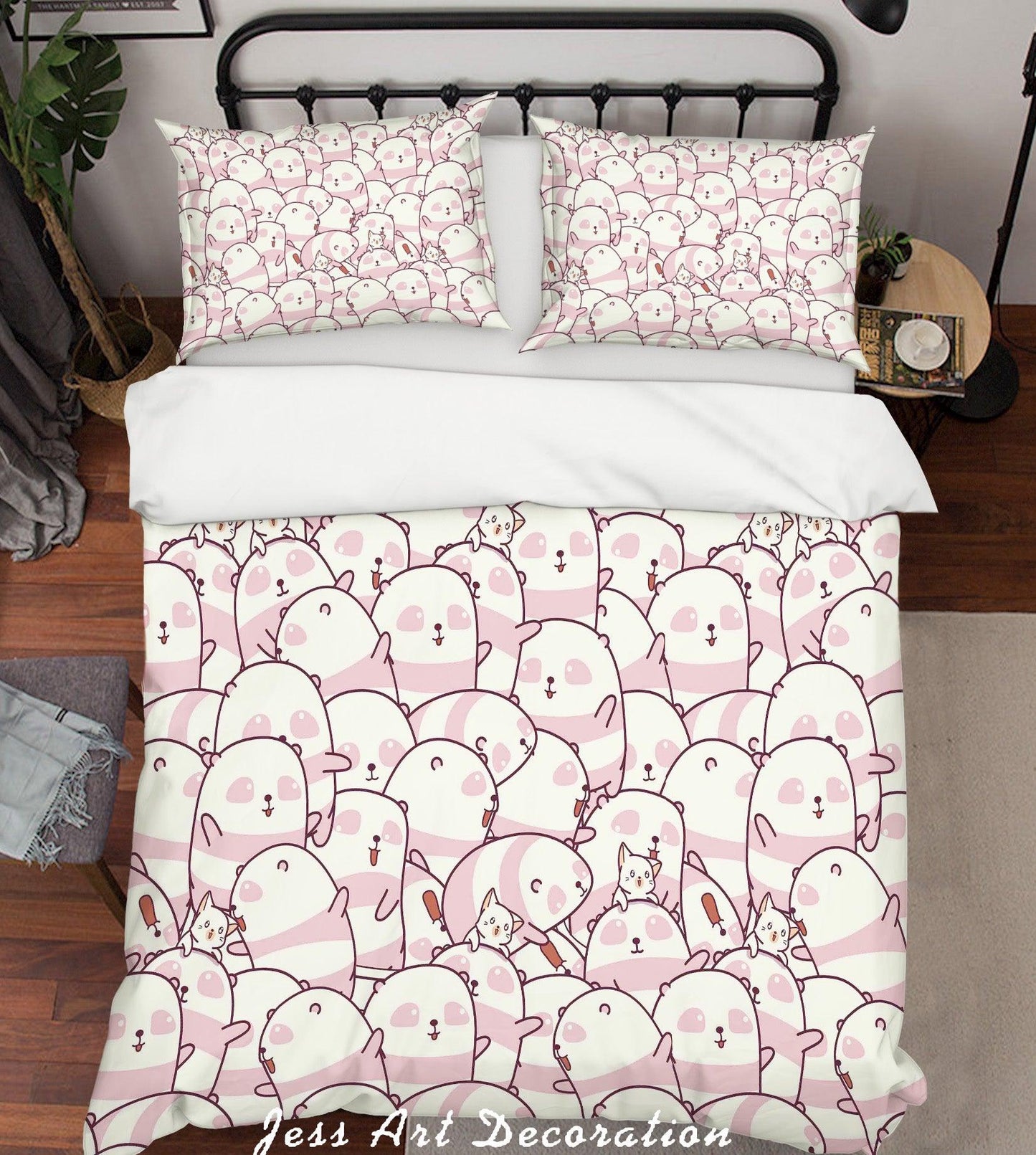 3D Cartoon Panda Quilt Cover Set Bedding Set Pillowcases 104