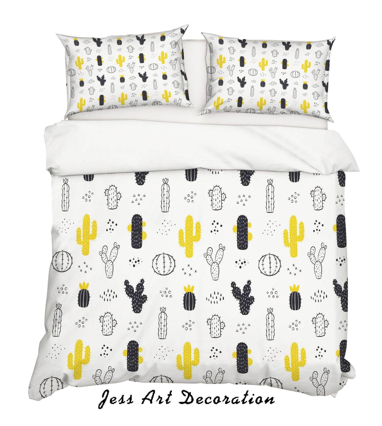 3D Cartoon Cactus Pattern Quilt Cover Set Bedding Set Pillowcases 126