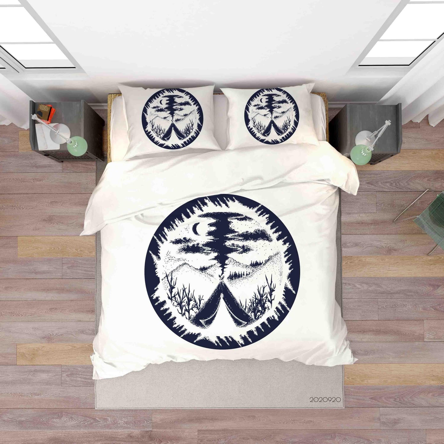 3D Camping Mountain Tattoo Sign Quilt Cover Set Bedding Set Duvet Cover Pillowcases WJ 9153