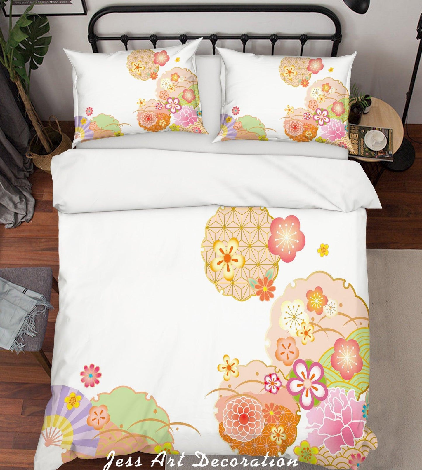 3D Abstract Colorful Floral Quilt Cover Set Bedding Set Pillowcases 38