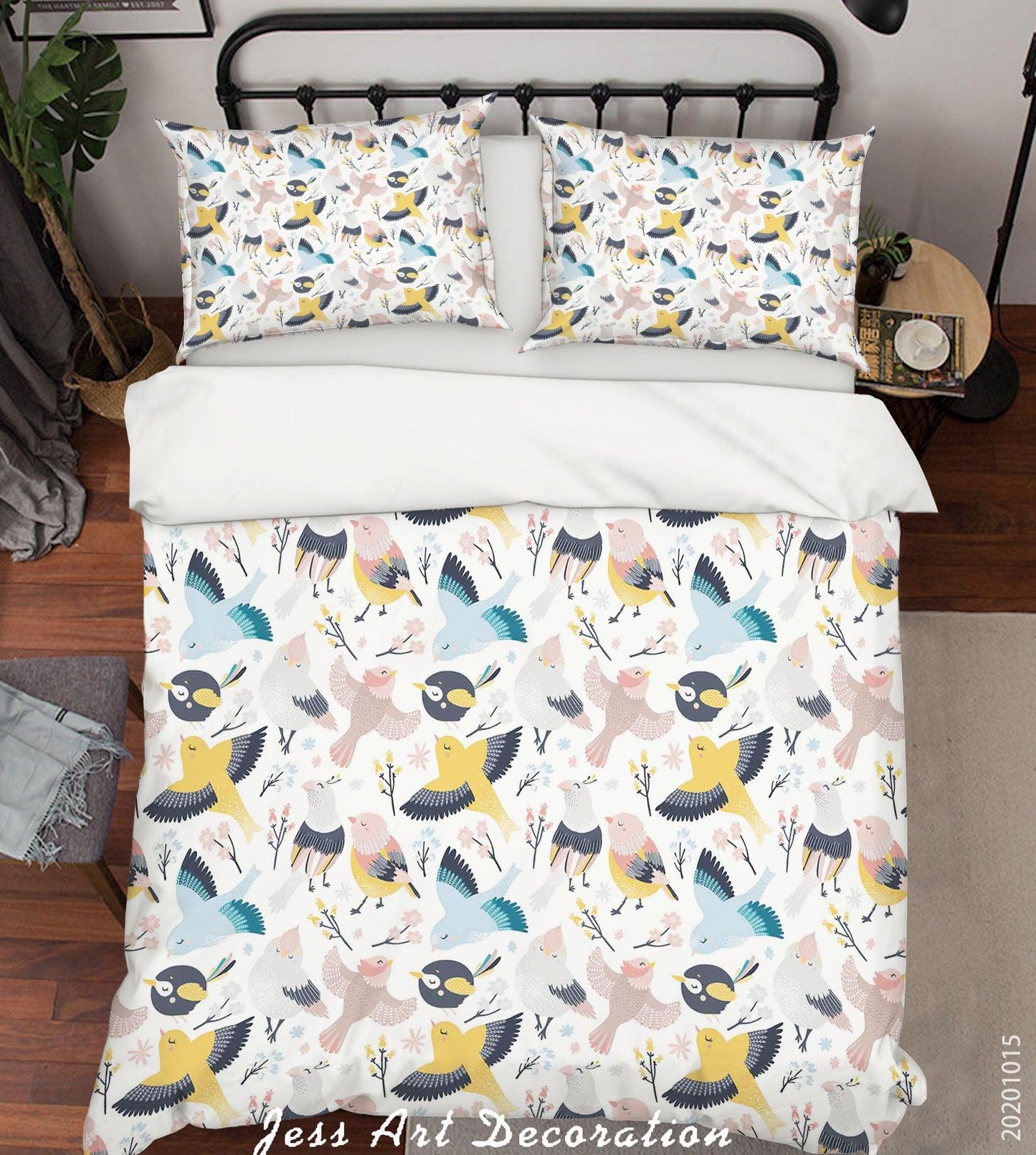3D Cartoon Animal LIttle BIrds Pattern Quilt Cover Set Bedding Set Duvet Cover Pillowcases WJ 9598