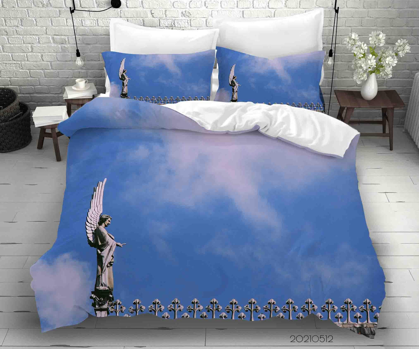 3D Art Sculpture Blue Sky Quilt Cover Set Bedding Set Duvet Cover Pillowcases 306