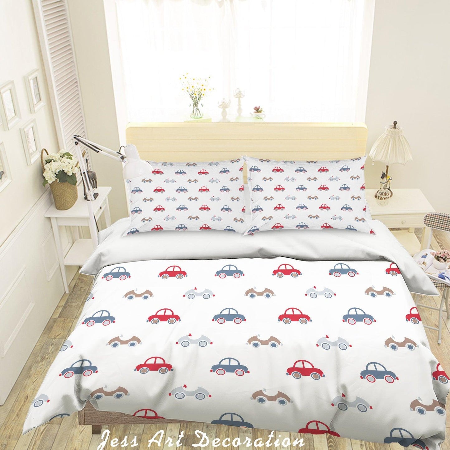 3D Cartoon Car Quilt Cover Set Bedding Set Pillowcases 83