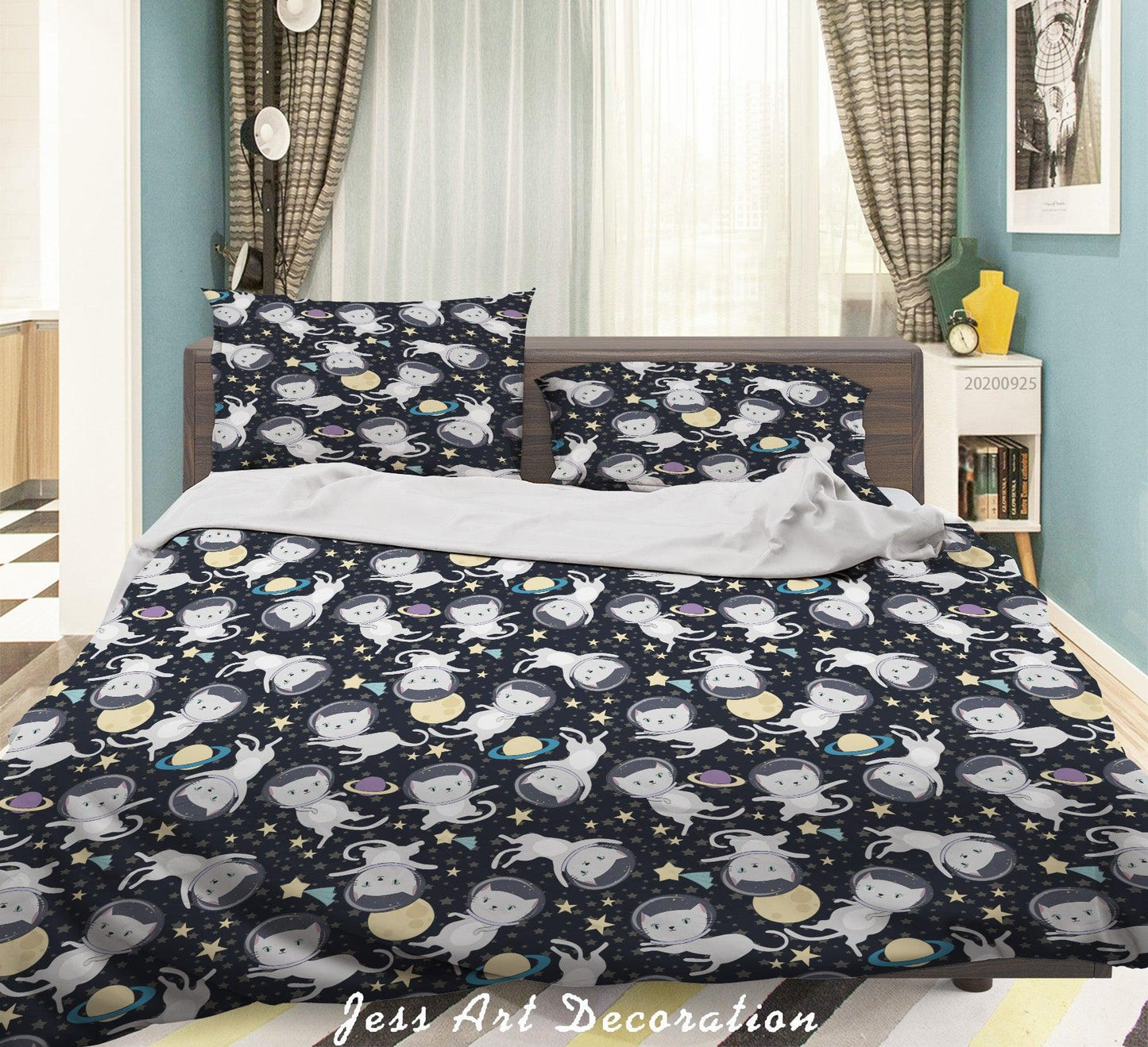 3D Cartoon Animal Cat Quilt Cover Set Bedding Set Duvet Cover Pillowcases WJ 6402