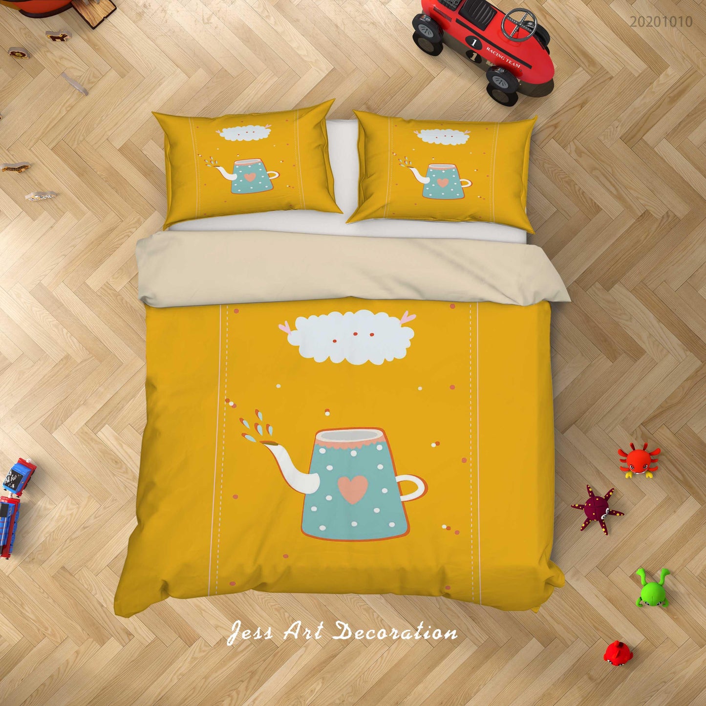 3D Cartoon Cute Animal Cup Quilt Cover Set Bedding Set Duvet Cover Pillowcases WJ 9553