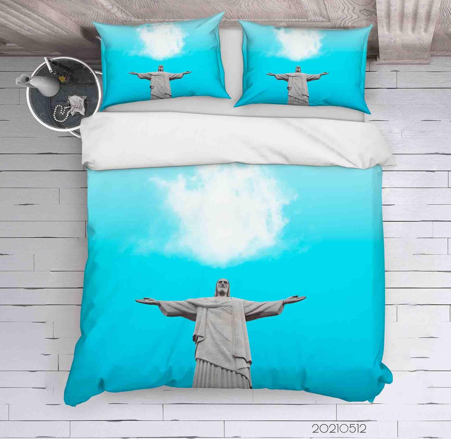 3D Blue Sky Sculpture Quilt Cover Set Bedding Set Duvet Cover Pillowcases 259