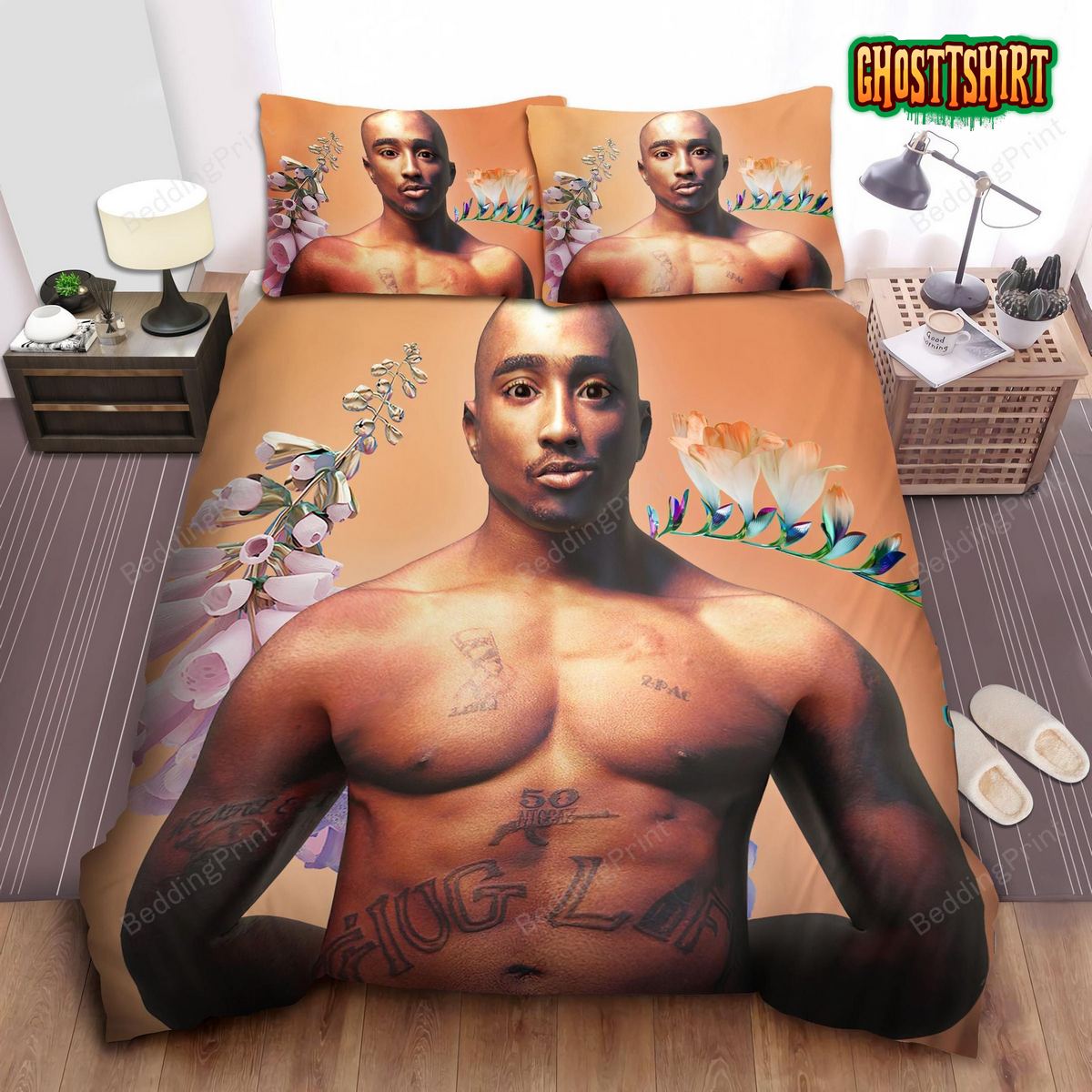2pac Bed Tupac Biggie Poster Sheets Duvet Cover Bedding Set