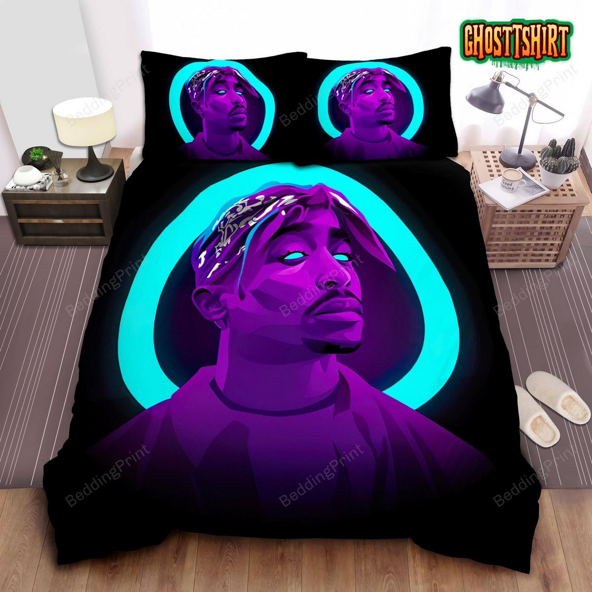 2pac Neon Bed Sheets Duvet Cover Bedding Set
