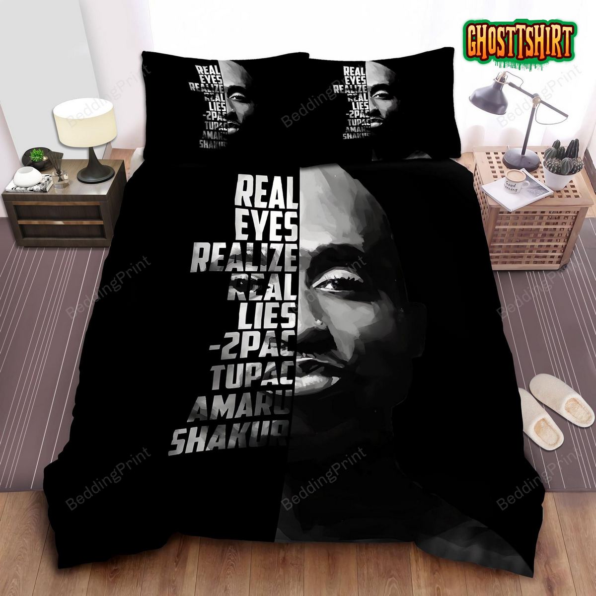 2pac Real Eyes Realize Real Lies Tupac Bed Sheets Duvet Cover Bedding Set
