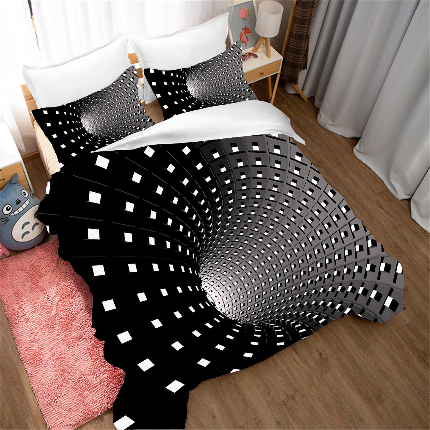 3D Black Tunnel Quilt Cover Set Bedding Set Pillowcases 112