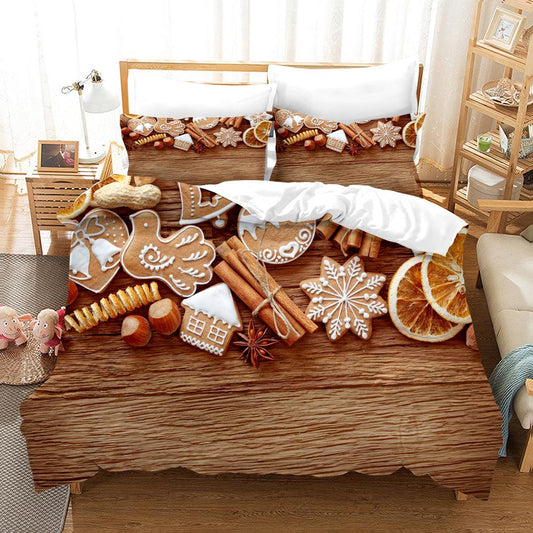 3D Cartoon Christmas Quilt Cover Set Bedding Set Duvet Cover Pillowcases WJ 1641