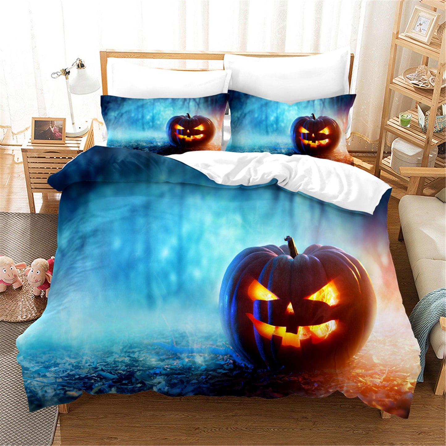 3D Cartoon Halloween Quilt Cover Set Bedding Set Duvet Cover Pillowcases WJ 1631