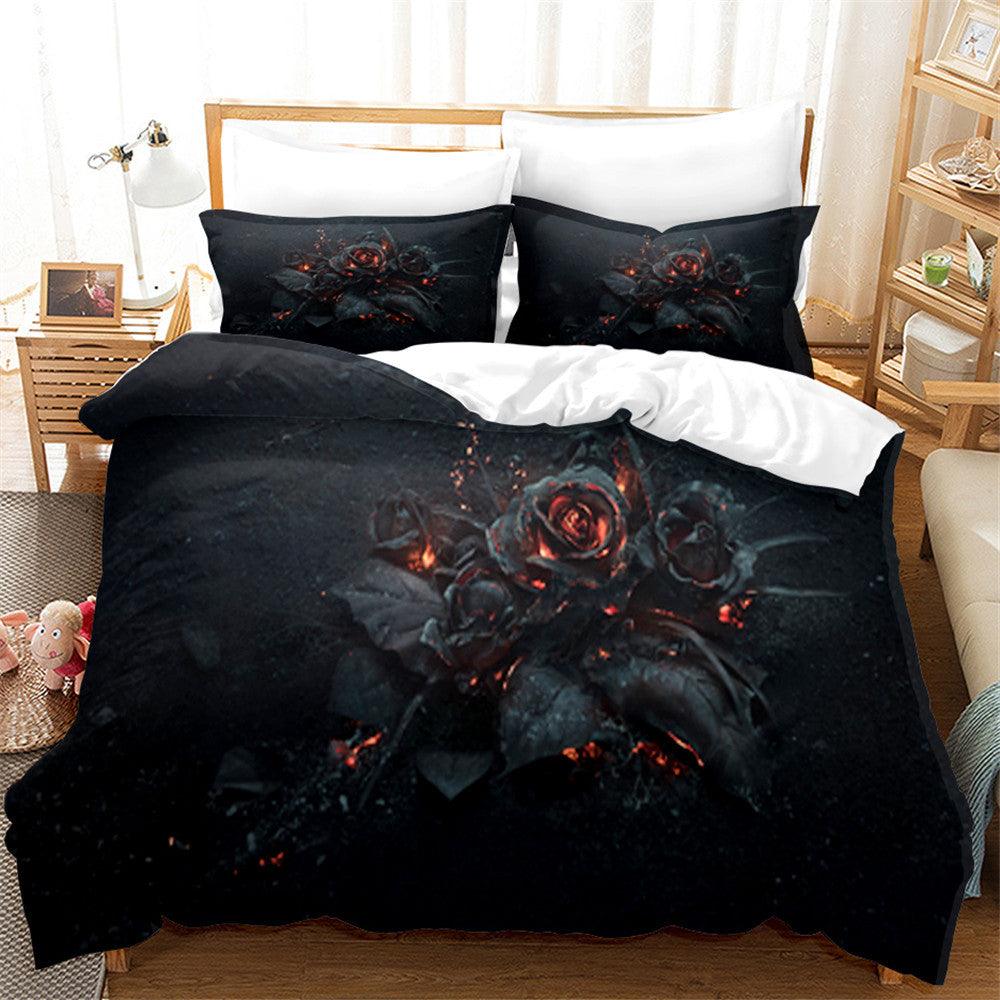3D Art Dark Floral Quilt Cover Set Bedding Set Duvet Cover Pillowcases 149