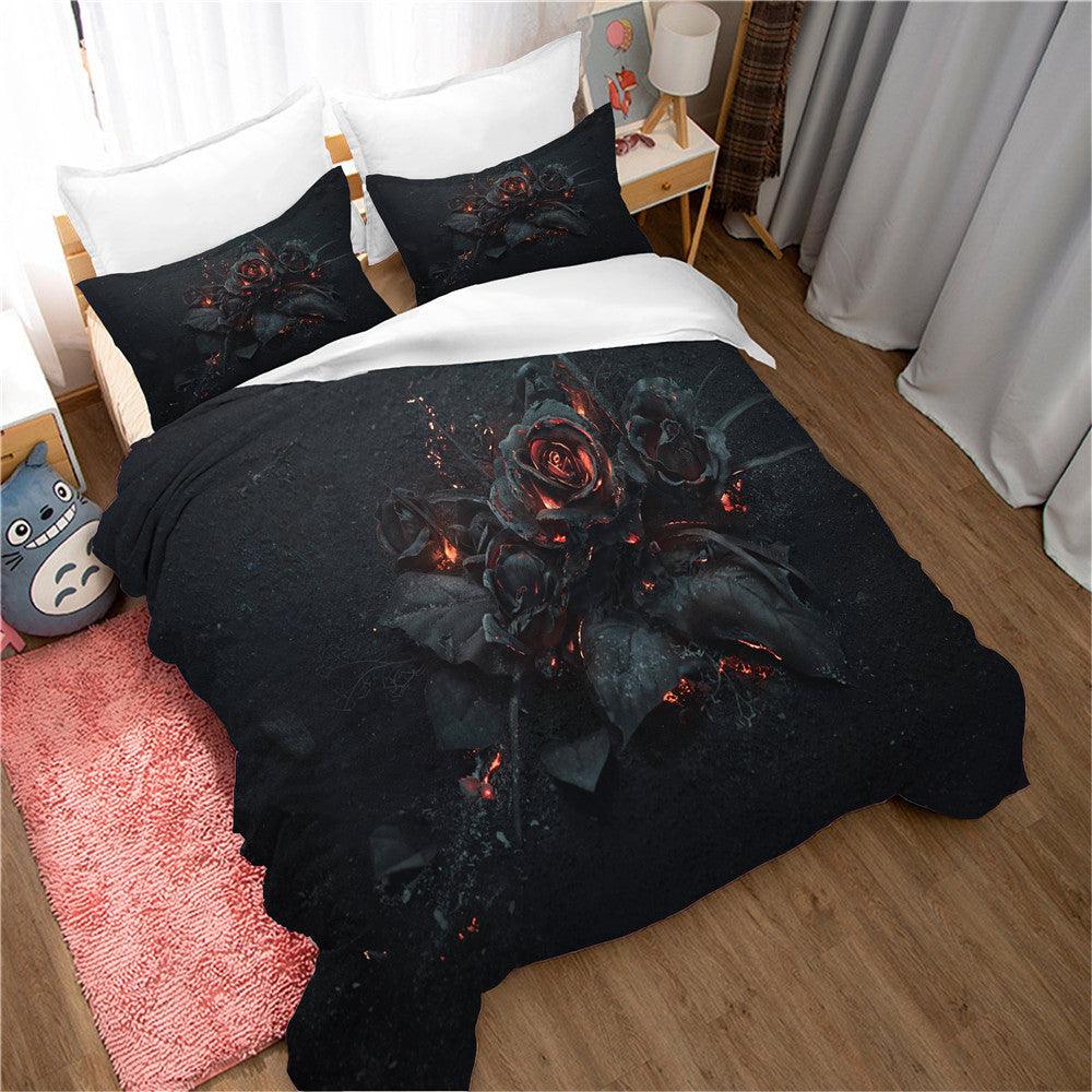 3D Art Dark Floral Quilt Cover Set Bedding Set Duvet Cover Pillowcases 149