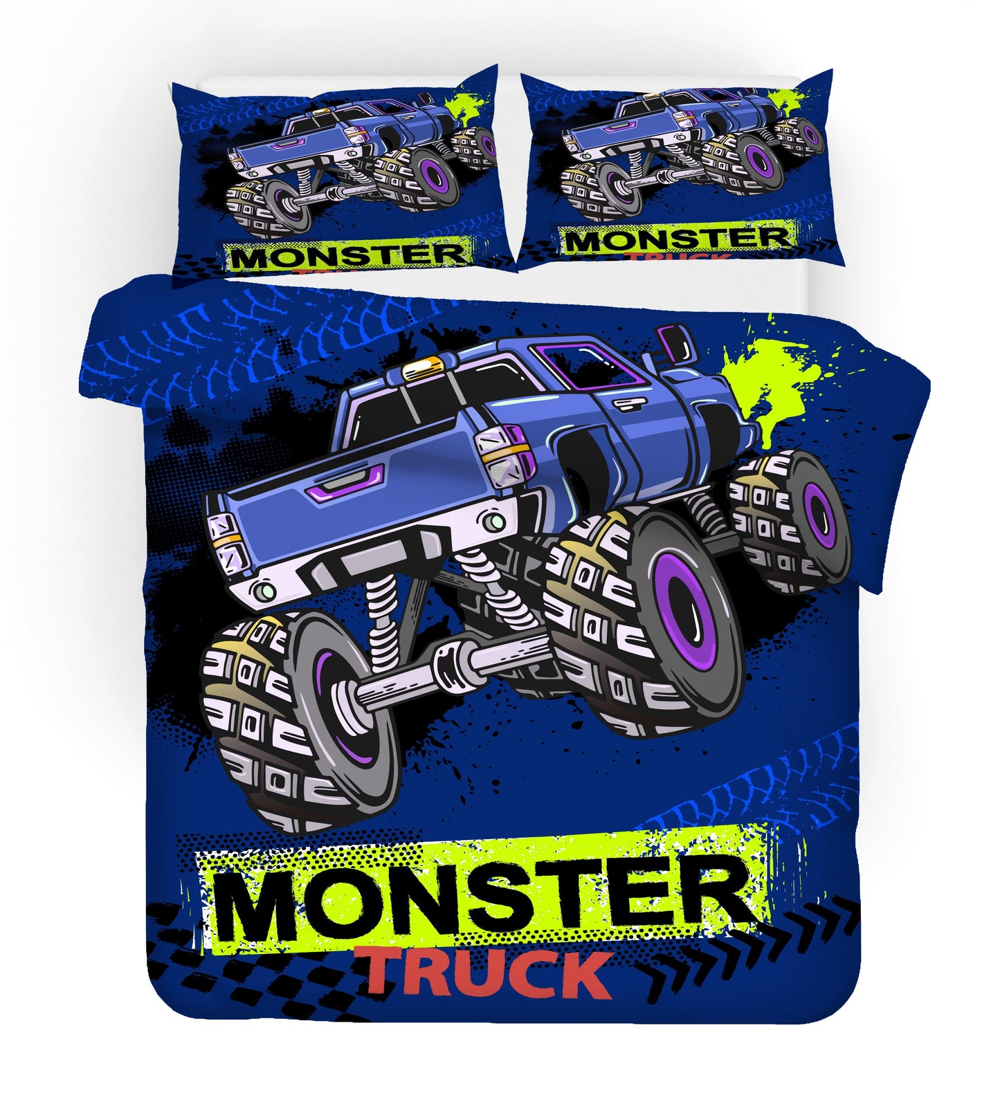 3D Cartoon Monster Truck Quilt Cover Set Bedding Set Duvet Cover Pillowcases WJ 1698