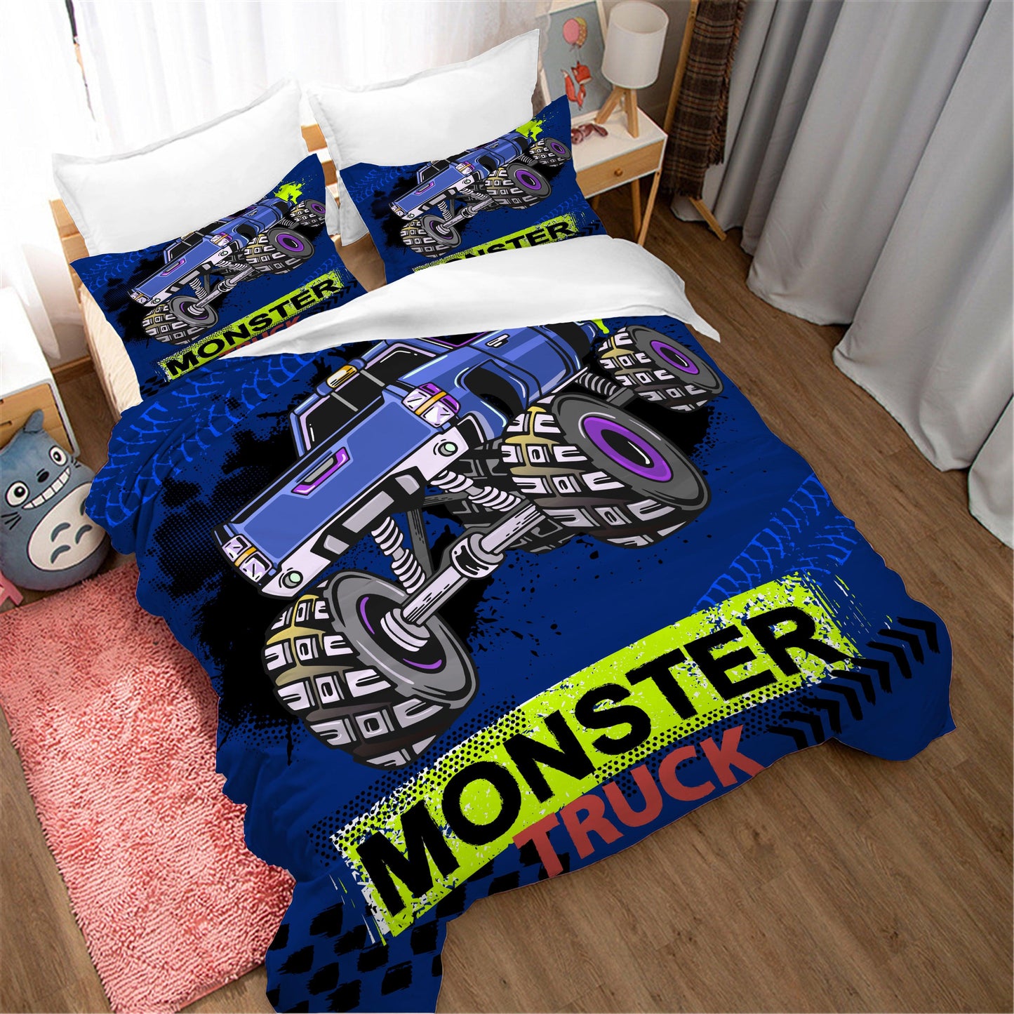 3D Cartoon Monster Truck Quilt Cover Set Bedding Set Duvet Cover Pillowcases WJ 1698