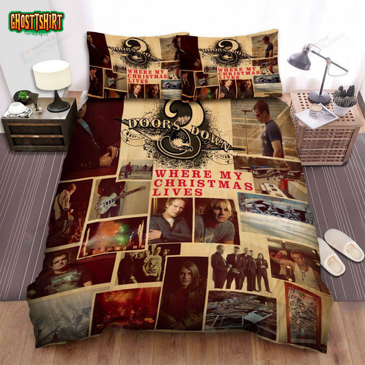 3 Doors Down Album Where My Christmas Bed Sheets Spread Comforter Duvet Cover Bedding Set