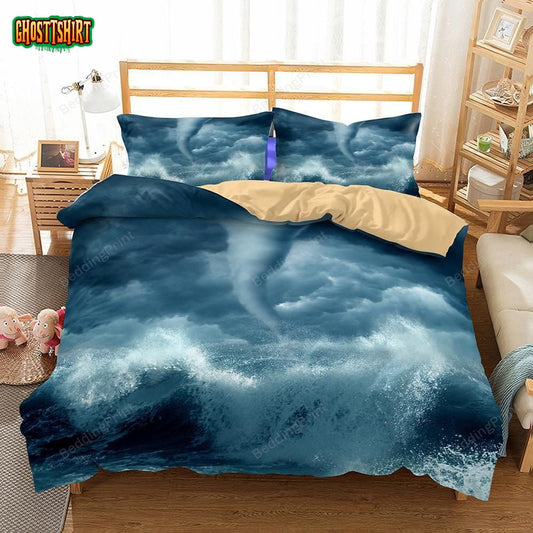 3 Piece Set Digital Printing Tornado Hurricane Florence Path Household Goods Bedding Dup