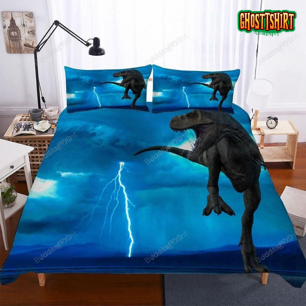 3 Piece Set Lost World Jurassic Park Big Dinosaur Bedding 3D Digital Printing Exr84 Bedding Set